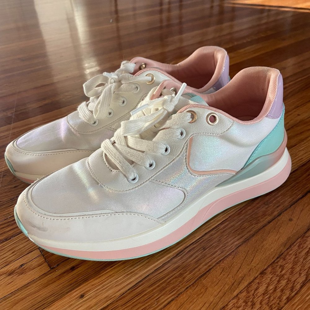 Aldo Pastel Sneakers, pink, purple, blue, Size 7